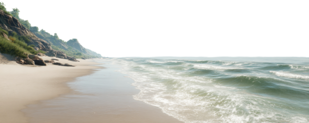 Tranquil beach scene with gentle waves