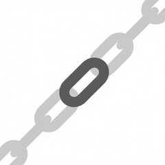 Obraz premium vector illustration of a chain link, flat design, solid dark‑gray fill, white background, centered, 1024×1024, crisp edges, high‑detail