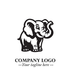 Obraz premium Majestic Elephant Logo Symbol with Elegant Minimalist Design and Powerful Modern Style