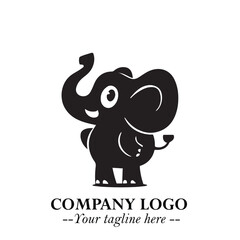 Obraz premium Majestic Elephant Logo Symbol with Elegant Minimalist Design and Powerful Modern Style