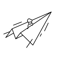 illustration outline style paper plane