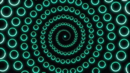 Digital Green Rings Tunnel - Matrix and Cyberspace Seamless Loop