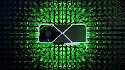 GPU processing unit generating concentric radiating energy waves