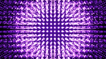 Abstract purple digital background glowing sphere motion grid 3D render