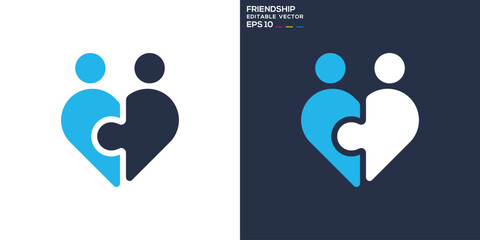 Friendship logo. People, cooperation, unity, life. Vector design template.