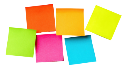 Colorful sticky notes scattered