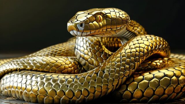 Yellow and black snake with patterns on its body