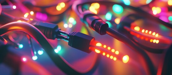 Vibrant USB Cable Interconnects, A Colorful Data Transmission Network