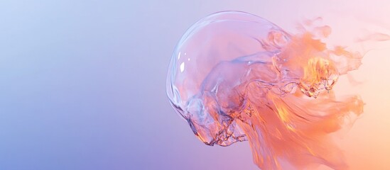 Ethereal Jellyfish Abstract, A mesmerizing dance of light and color in a serene underwater world