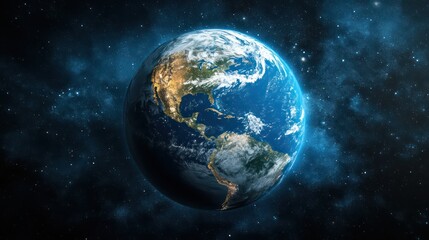 Obraz premium Exploring earth from space a stunning view of our planet cosmic environment digital art awe-inspiring concept