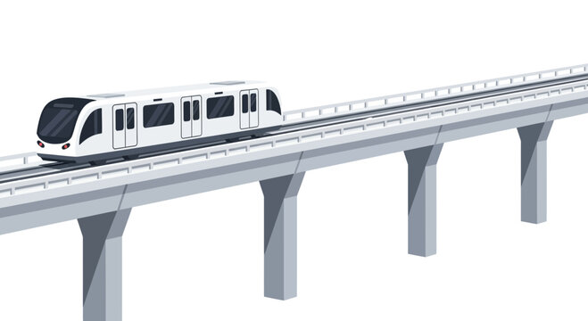 Elevated metropolitan transit system, modern urban mobility solution rendering