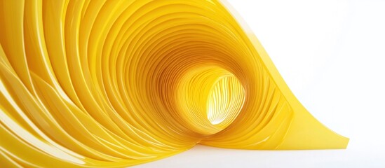 Abstract Yellow Tunnel with Smooth Curves and Bright Illumination