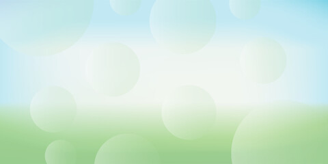 Summer Background with Green to Blue Gradient, Light Spots Suggest Sunlight Through Leaves, Calm Seasonal Atmosphere