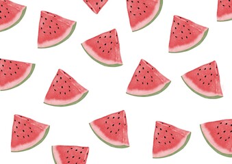 Cute illustration of multiple small watermelons, perfect for summer-themed designs. 
