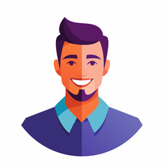 Split Face Man Illustration.