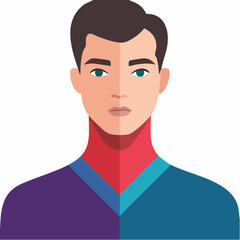Modern Man Portrait Flat Design.