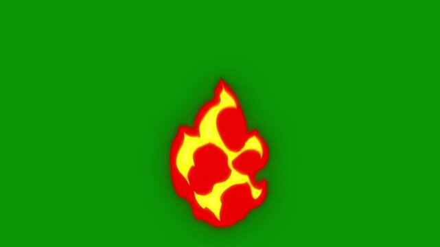 A green screen with white background and an image of fire on red flame it dot yellow object animated chromakey background expression emotion creative motion gesture backgrounds depth