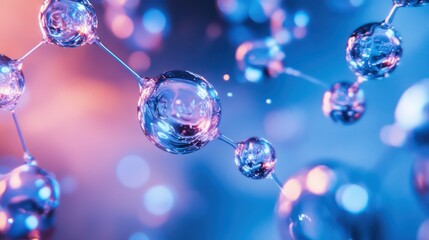 Molecular structure exploration science lab digital illustration abstract environment close-up view chemistry concept