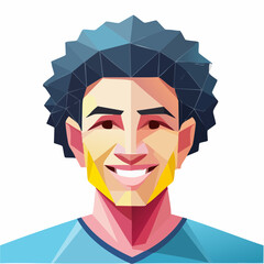 Geometric Portrait of a Smiling Man.