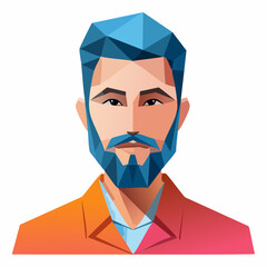 Geometric Portrait of a Man with Beard.