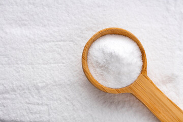 Natural stevia sugar substitute - Stevia rebaudiana. Measuring spoon