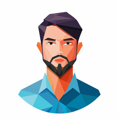 Low Poly Portrait of a Bearded Man.