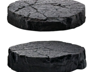  Volcanic Stone Circle Podium with Lava-Toned Rocks – Isolated on Transparent Background
