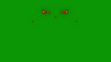 A green screen with white background and red eyes on it yellow logo cat ' s circle in the middle heart small object animated chromakey background movement motion creative cartoonish