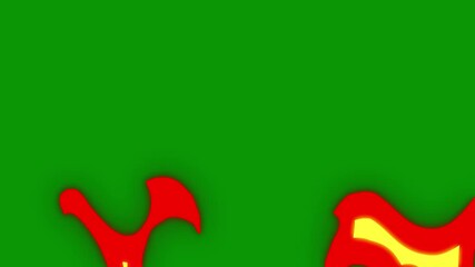 A green screen with white background and red flames on it pattern yellow dots animated chromakey background design expression style motion gesture creative backgrounds figure scene
