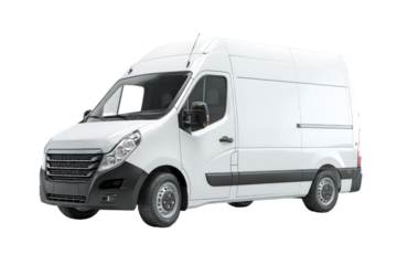 White delivery van, side view, studio shot