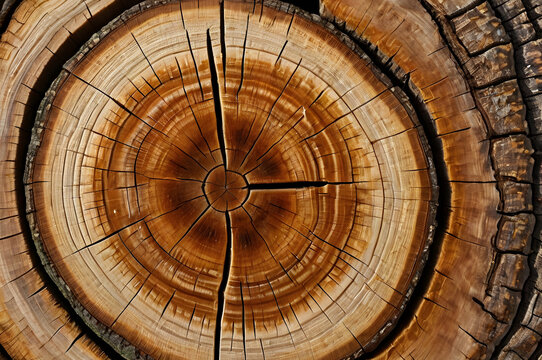 An old wooden ceiling with a textured cross-section, a paragon of Italian construction and artistry with rings