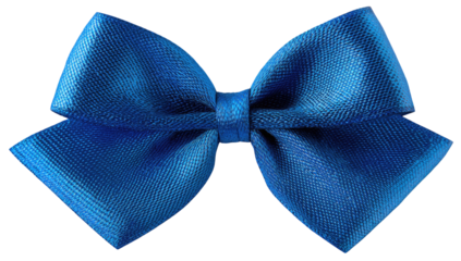 Close-up vibrant cobalt blue ribbon bow
