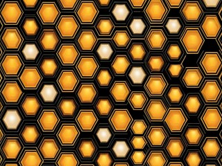 Geometric Orange and Beige 3D Layered Abstract Pattern