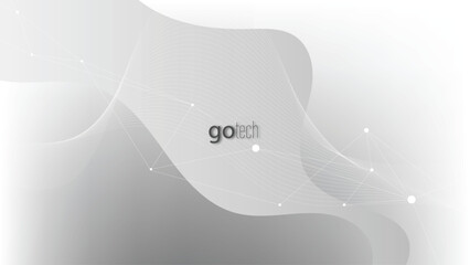 Abstract Background with Motion Wave Fluid Liquid Lines and 3D Effects, Black and White Color