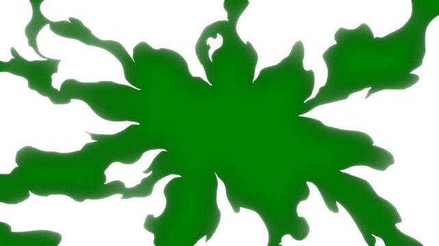 A green screen with small white object on it and black flower background cat frog sitting in the center of leaf logo birds flying around animated chromakey background style gesture