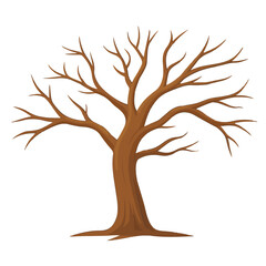 Bare Tree Silhouette – Winter or Autumn Nature Symbol Vector