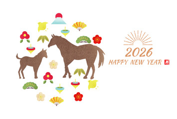 2026年年賀状テンプレート6