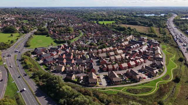 Aerial video at Calcot, Reading, Berkshire, England