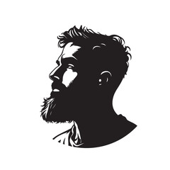 Man side view silhouette illustration