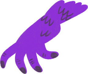 Fantasy Halloween Scaled Purple Hand Cartoon