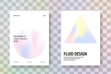 Obraz premium Gradient Pattern. Plastic Banner. Iridescent Poster. Colorful Prism Brochure. Blue Rainbow Label. Graphic Vector. Geometric Fluid. Violet Gradient Pattern