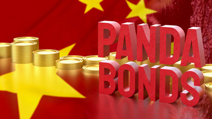 The Panda Bonds for Chinese Business concept 3d Rendering. © niphon