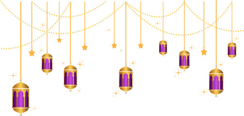 Gold hanging lanterns for Eid al-Fitr