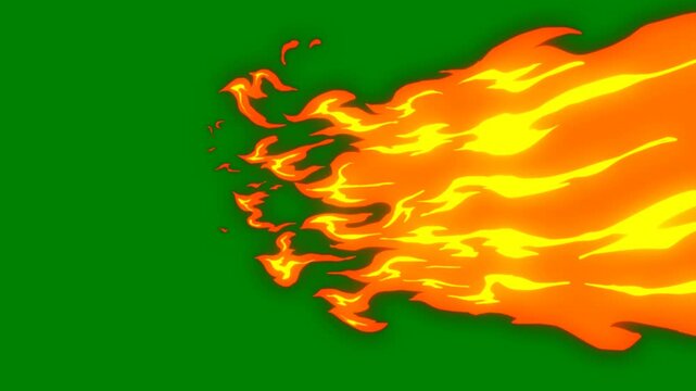 A fireball on green background and an orange fire screen group of birds flying in the air green screen animated chromakey background illustration creative frame movement elements gesture