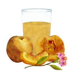 Enjoy a refreshing peach juice made with ripe, fresh peaches and beautiful blossoms that enhance its delightful flavor