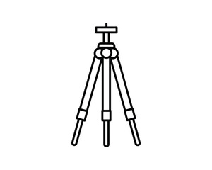 Camera Tripod Outline Vector Illustration