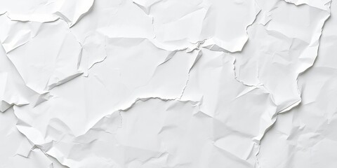 Obraz premium Close-up of crumpled, aged white paper texture, simple, blank