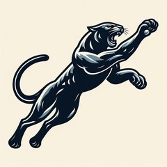 Obraz premium vector illustration of a cartoon black panther