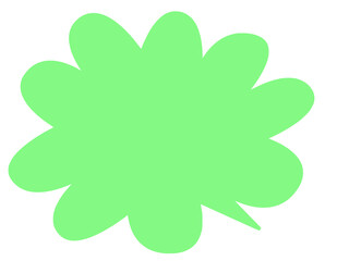 雲形吹き出しライトカラー　ネオングリーン