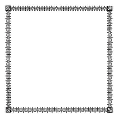 This elegant black and white floral design is ideal for decorative borders, logos, or vintage-inspired graphic designs, featuring intricate detailing and curved leaves